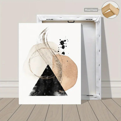 Canvas Wall Art Prints, 3 Pieces, Modern Minimalist Bohemian Style Abstract Geometric Shapes with Frame for Living Room Bedroom, each piece 16x24 inch